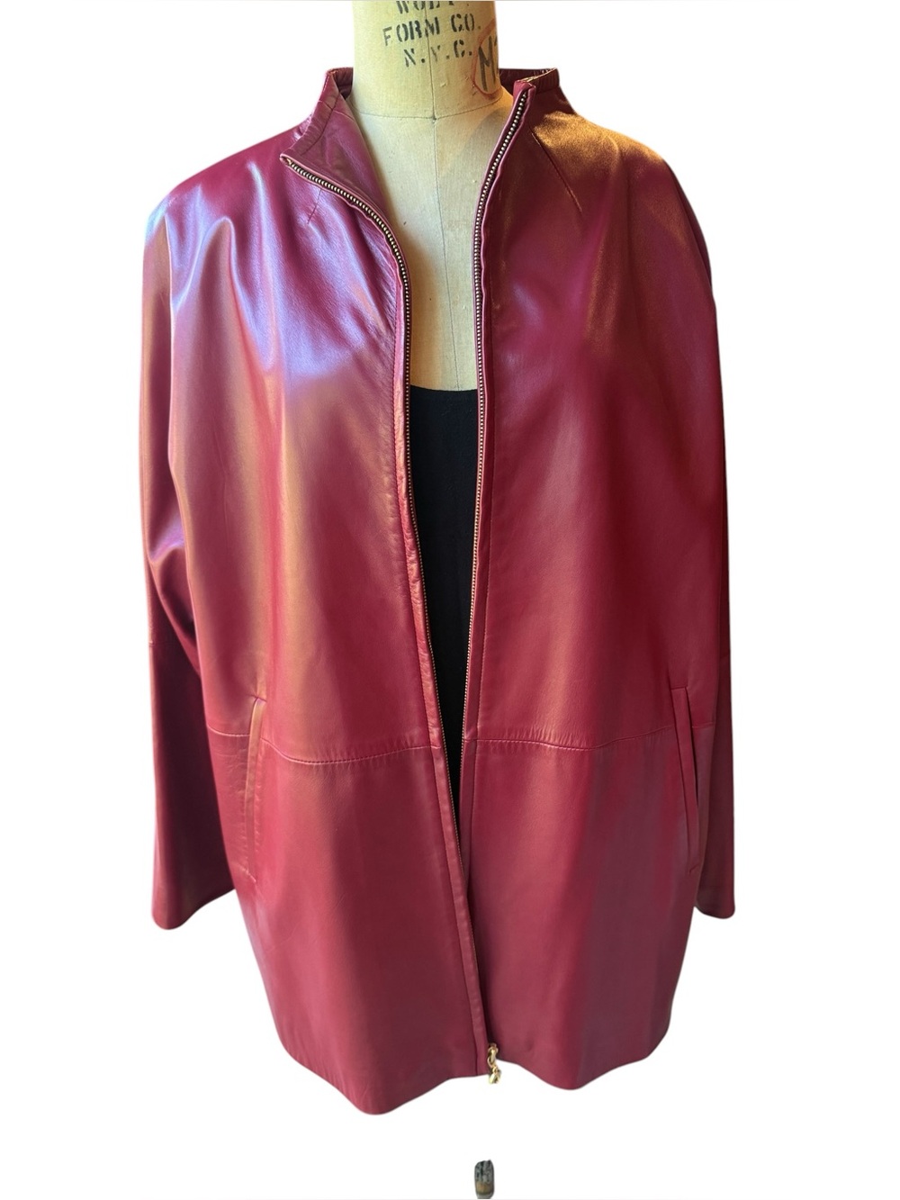 Vintage Kluger Furs Burgundy Leather Jacket Women’s L